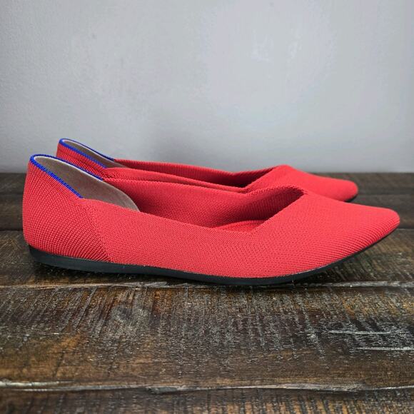 NEW Rothys The Point II Womens 13 Flats Slip On Ballet Shoes Red Blue - Picture 1 of 11